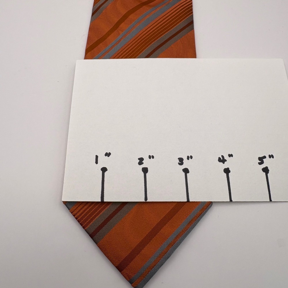 Van Heusen Mens Orange Striped Silk Necktie Stain Resistant 60 Inch Length - Picture 2 of 7